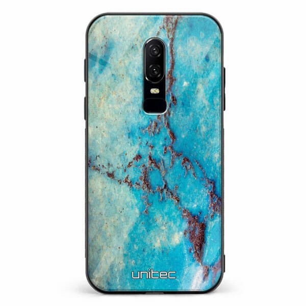 OnePlus 6 unitec suojakuori Turquoise Marble