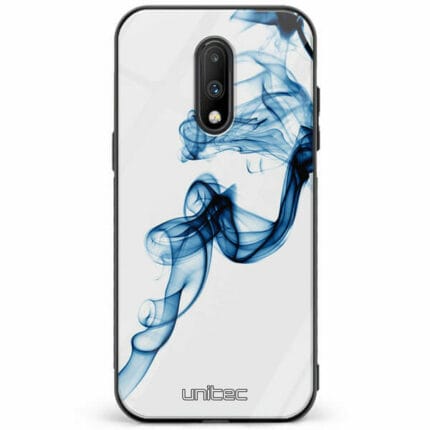 OnePlus 7 unitec suojakuori Blue Smoke on White