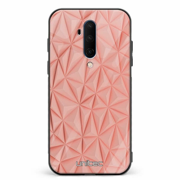 OnePlus 7T Pro unitec suojakuori Salmon Pink Shapes