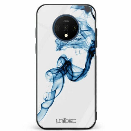 OnePlus 7T unitec suojakuori Blue Smoke on White