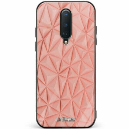 OnePlus 8 unitec suojakuori Salmon Pink Shapes