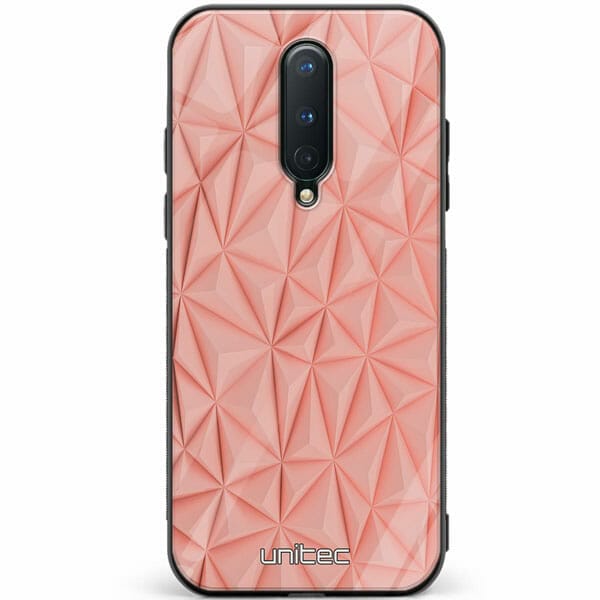 OnePlus 8 unitec suojakuori Salmon Pink Shapes