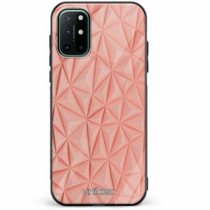 OnePlus 8T unitec suojakuori Salmon Pink Shapes