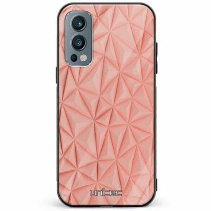 OnePlus Nord 2 5G unitec suojakuori Salmon Pink Shapes