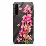 OnePlus Nord unitec suojakuori Pink Flowers on Carbon Grey Background