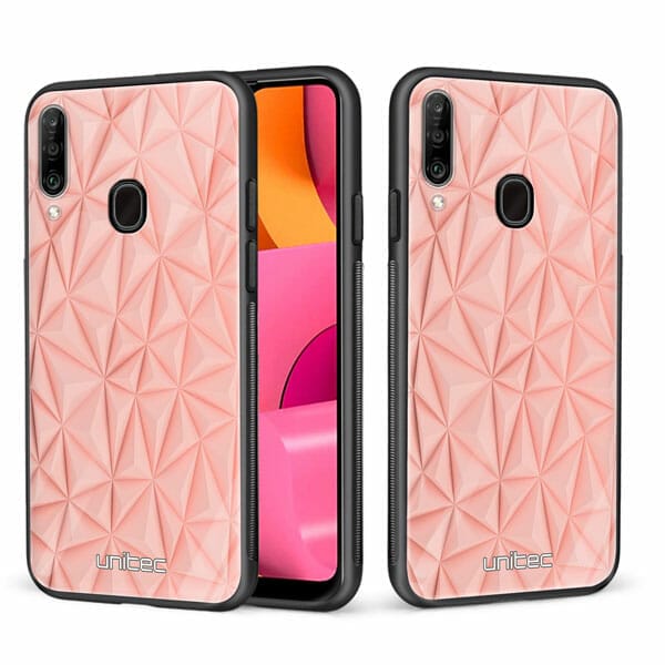 Samsung Galaxy A20s unitec suojakuori 2 Salmon Pink Shapes