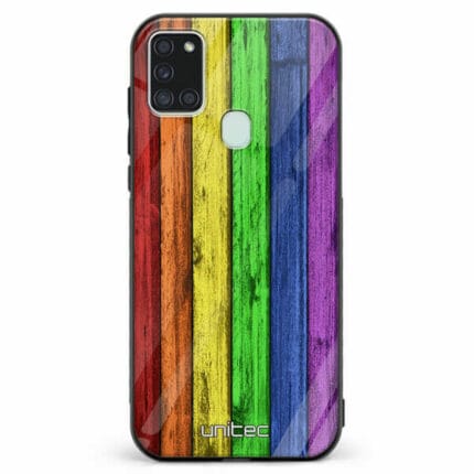 Samsung Galaxy A21s unitec suojakuori Rainbow Board