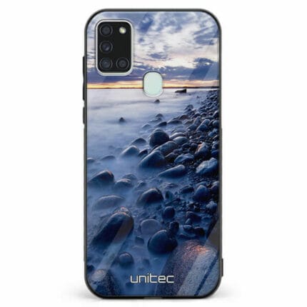 Samsung Galaxy A21s unitec suojakuori Rocky Beach Sunset