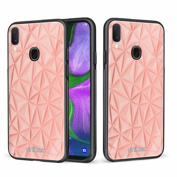 Samsung Galaxy A40 unitec suojakuori 2 Salmon Pink Shapes