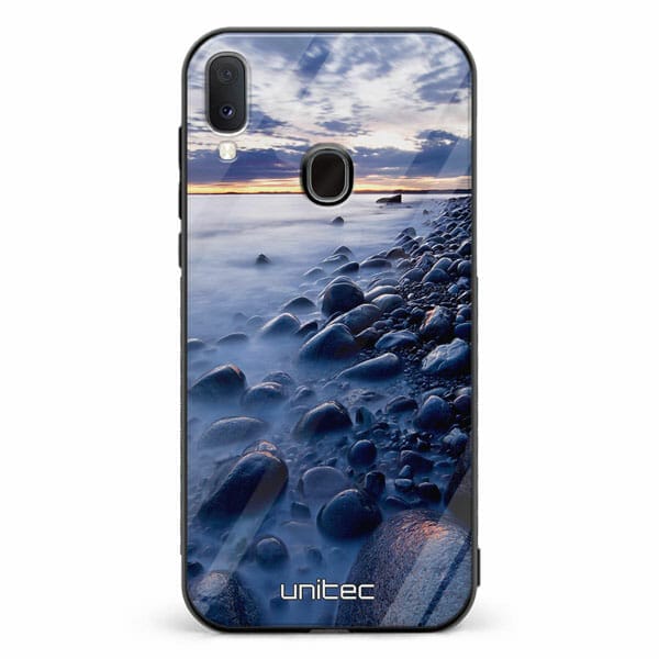 Samsung Galaxy A40 unitec suojakuori Rocky Beach Sunset