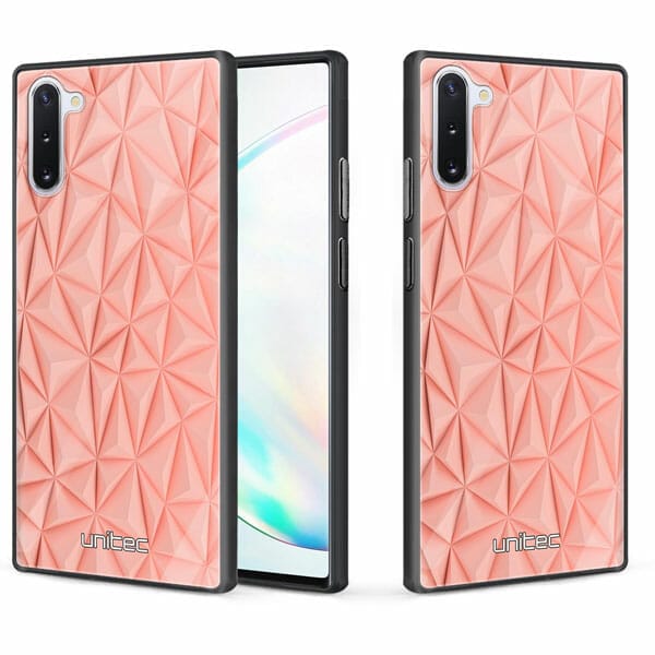 Samsung Galaxy Note 10 unitec suojakuori 2 Salmon Pink Shapes