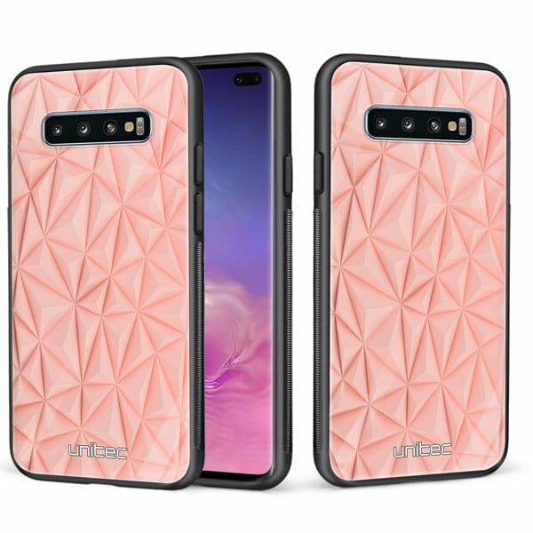Samsung Galaxy S10 Plus unitec suojakuori 2 Salmon Pink Shapes