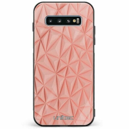 Samsung Galaxy S10 Plus unitec suojakuori Salmon Pink Shapes