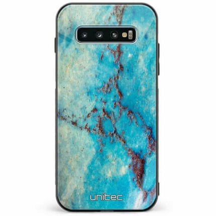 Samsung Galaxy S10 Plus unitec suojakuori Turquoise Marble