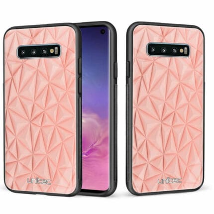 Samsung Galaxy S10 unitec suojakuori 2 Salmon Pink Shapes