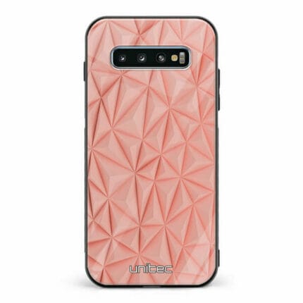 Samsung Galaxy S10 unitec suojakuori Salmon Pink Shapes