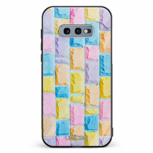 Samsung Galaxy S10e unitec suojakuori Colorful Bricks
