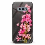 Samsung Galaxy S10e unitec suojakuori Pink Flowers on Carbon Grey Background