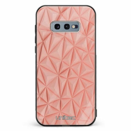 Samsung Galaxy S10e unitec suojakuori Salmon Pink Shapes