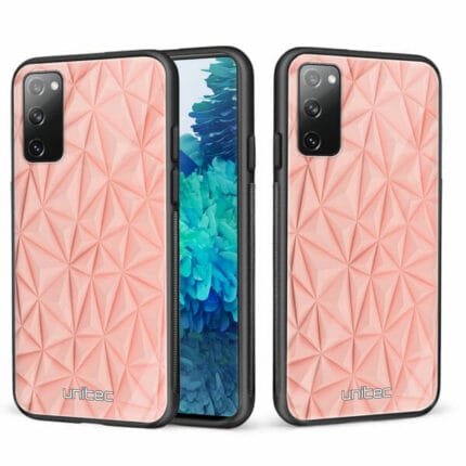 Samsung Galaxy S20 FE 5G unitec suojakuori 2 Salmon Pink Shapes