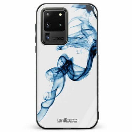 Samsung Galaxy S20 Ultra 5G unitec suojakuori Blue Smoke on White