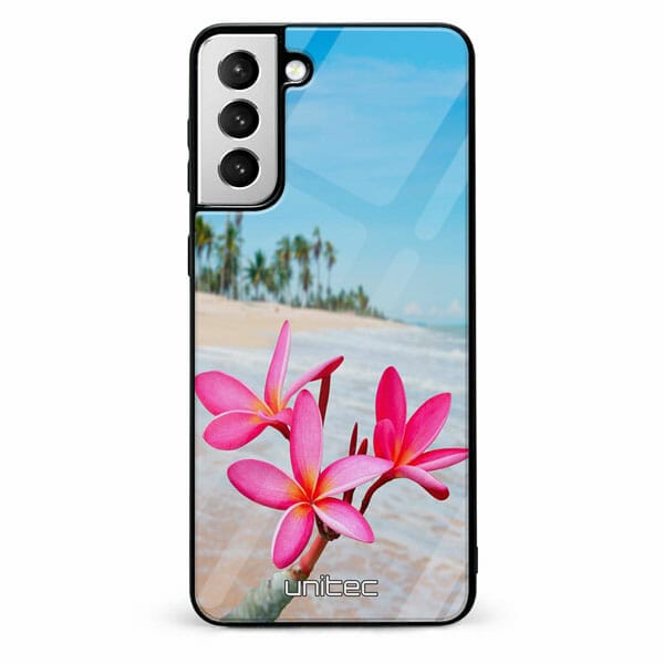 Samsung Galaxy S21 Plus 5G unitec suojakuori Beach Flowers