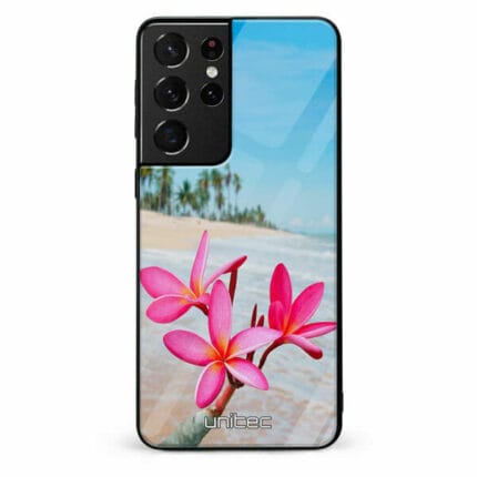 Samsung Galaxy S21 Ultra 5G unitec suojakuori Beach Flowers