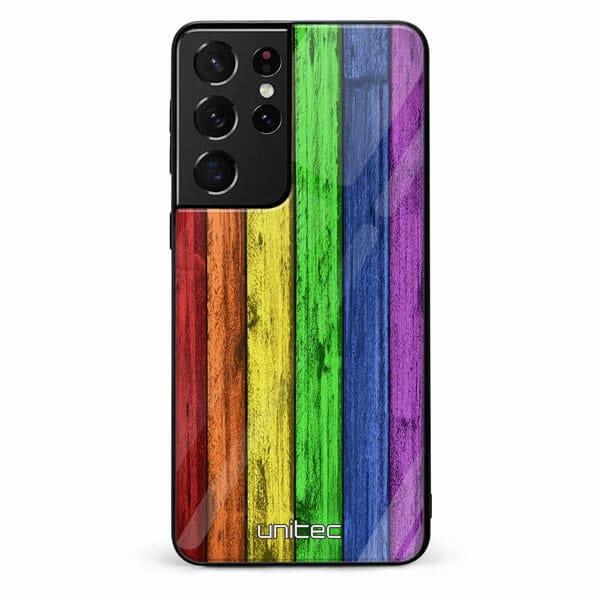Samsung Galaxy S21 Ultra 5G unitec suojakuori Rainbow Board