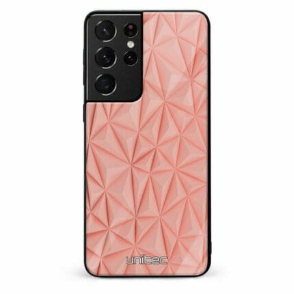 Samsung Galaxy S21 Ultra 5G unitec suojakuori Salmon Pink Shapes