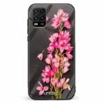 Xiaomi Mi 10 Lite 5G unitec suojakuori Pink Flowers on Carbon Grey Background