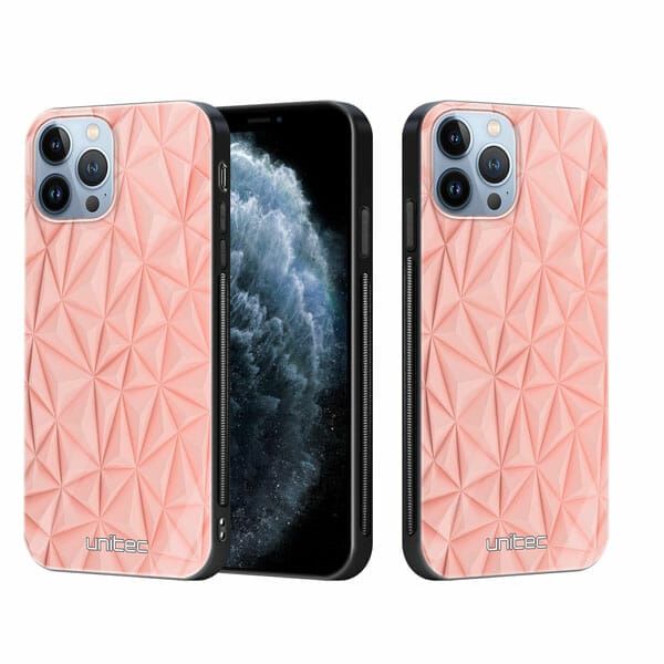 iPhone 11 Pro unitec suojakuori 2 Salmon Pink Shapes