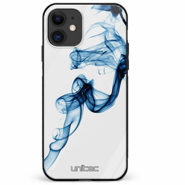 iPhone 11 unitec suojakuori Blue Smoke on White