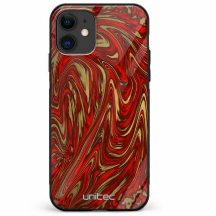 iPhone 11 unitec suojakuori Red Gold Waves