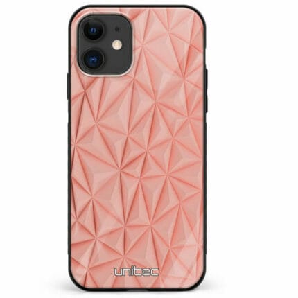 iPhone 11 unitec suojakuori Salmon Pink Shapes