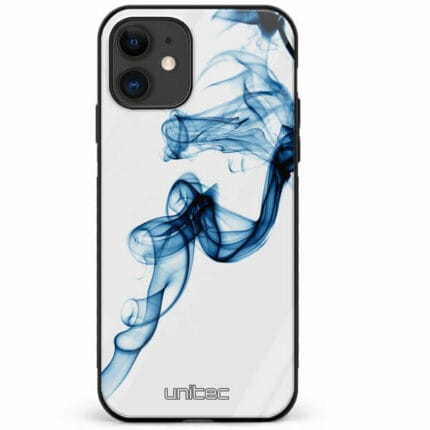 iPhone 12 Mini unitec suojakuori Blue Smoke on White
