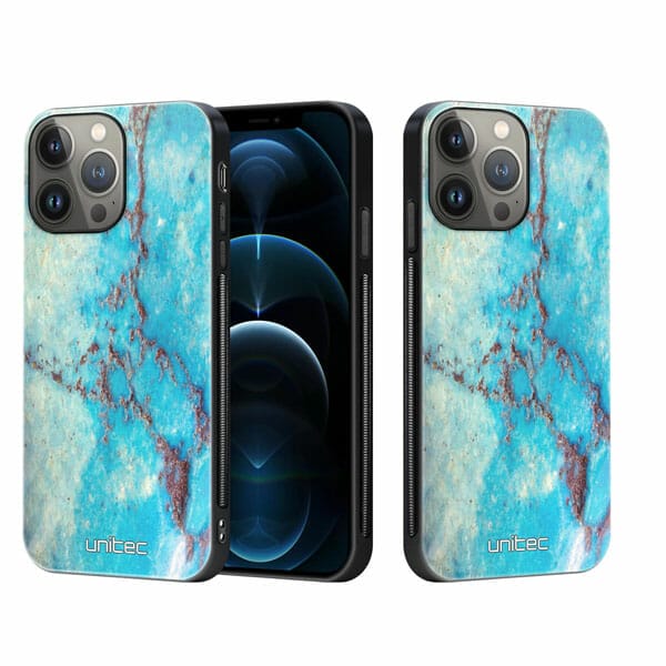 iPhone 12 Pro Max unitec suojakuori 2 Turquoise Marble