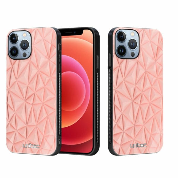 iPhone 12 Pro unitec suojakuori 2 Salmon Pink Shapes