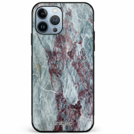 iPhone 12 Pro unitec suojakuori Marble with Red