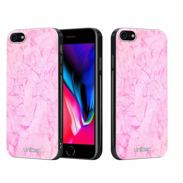 iPhone 7 8 se 2020 se 2022 unitec suojakuori 2 Light Pink Marble