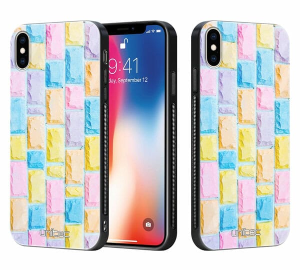 iPhone X unitec suojakuori 2 Colorful Bricks