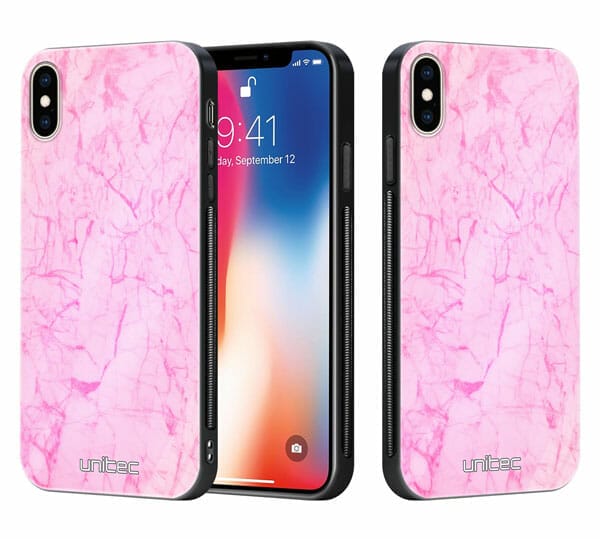 iPhone X unitec suojakuori 2 Light Pink Marble