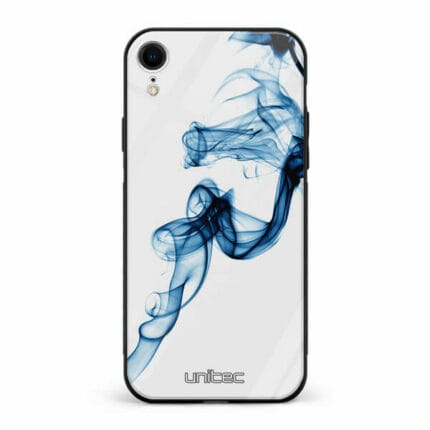 iPhone XR unitec suojakuori Blue Smoke on White