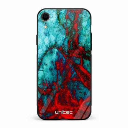 iPhone XR unitec suojakuori High Contrast Blue Red Marble