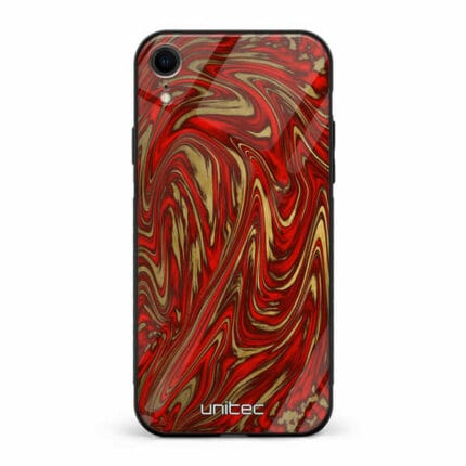iPhone XR unitec suojakuori Red Gold Waves