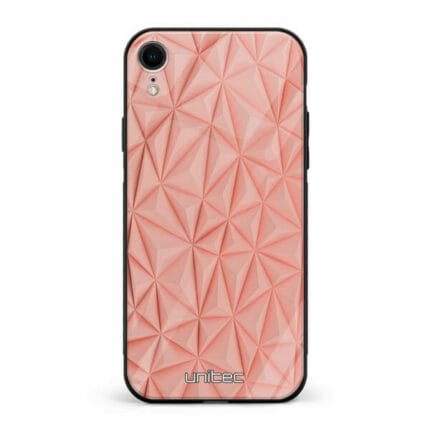 iPhone XR unitec suojakuori Salmon Pink Shapes