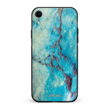 iPhone XR unitec suojakuori Turquoise Marble