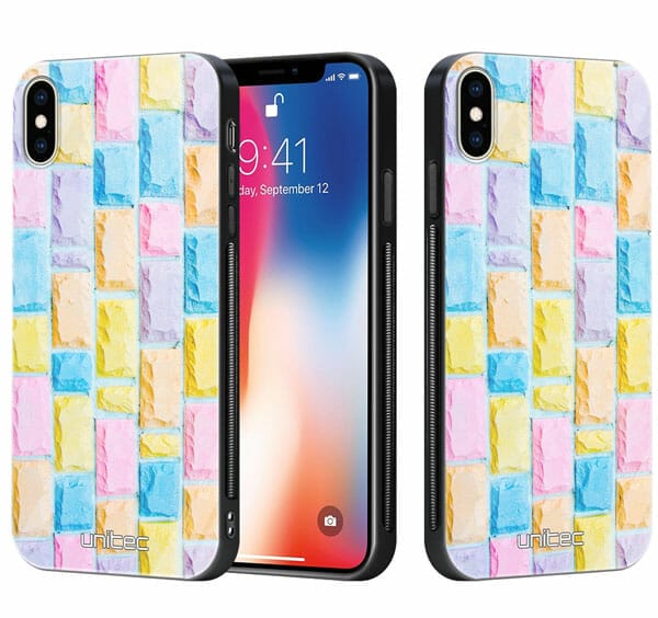iPhone XS Max unitec suojakuori 2 Colorful Bricks