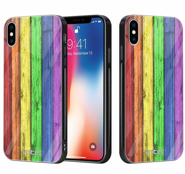 iPhone XS Max unitec suojakuori 2 Rainbow Board