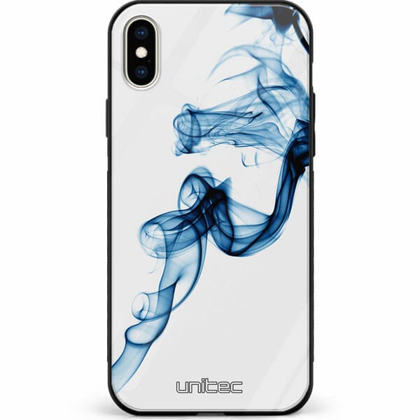 iPhone XS Max unitec suojakuori Blue Smoke on White