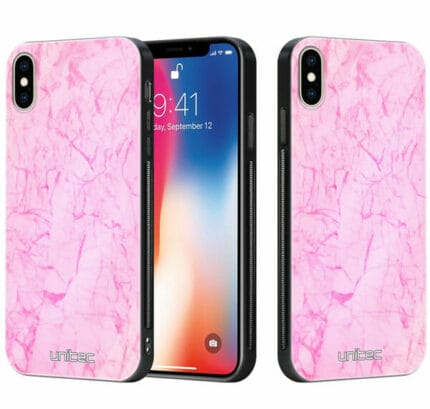iPhone XS unitec suojakuori 2 Light Pink Marble